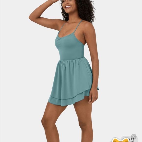 HALARA Teal Spaghetti Strap Dress - Picture 2 of 7